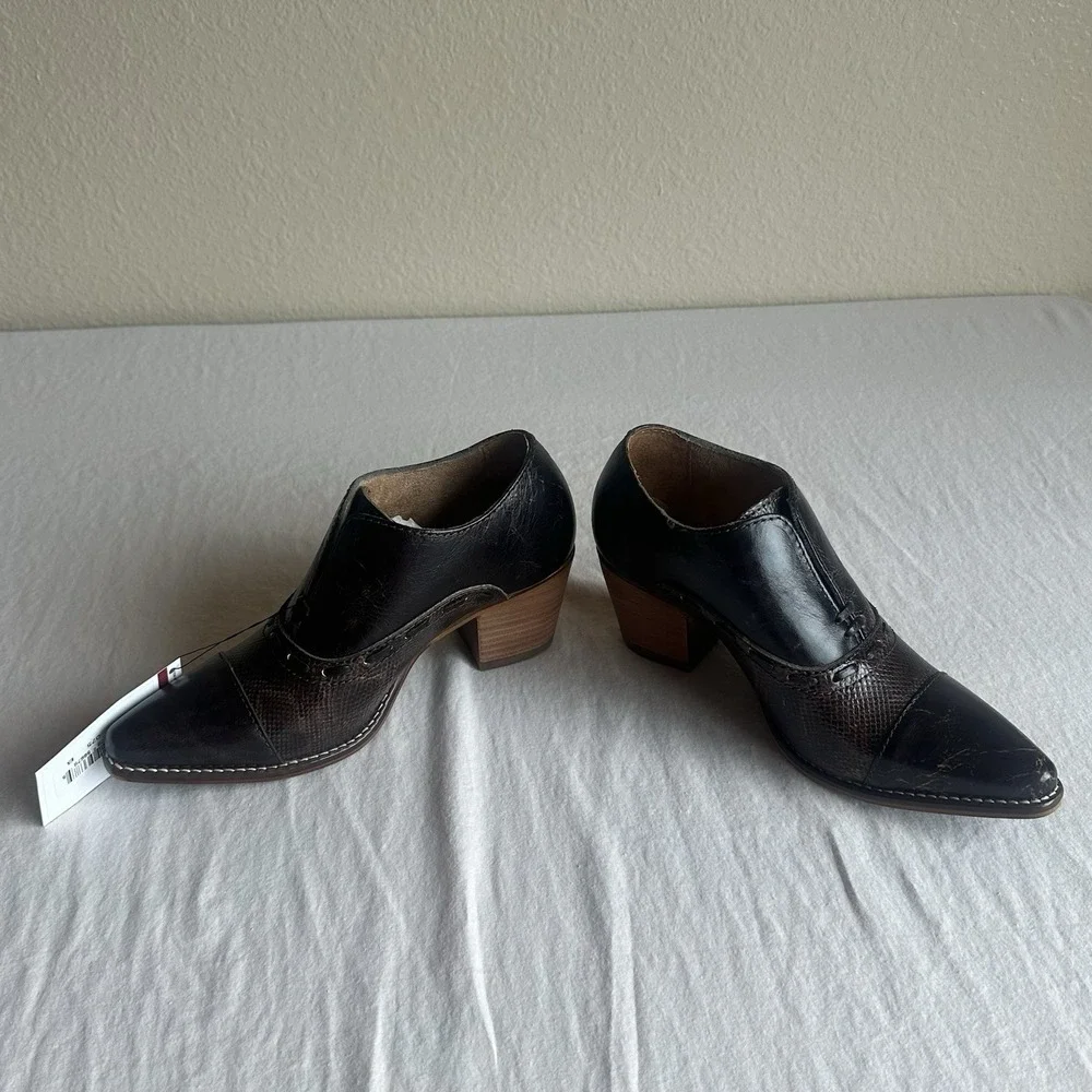 New Nocona Sherry Mocha Western Booties Snip Toe Women's Size 7.5  2.5